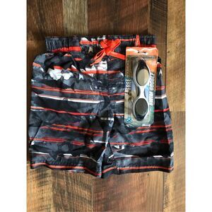 Zeroxposur boys SZ Small (4) Swim Trunks Lined New with Tags with goggles